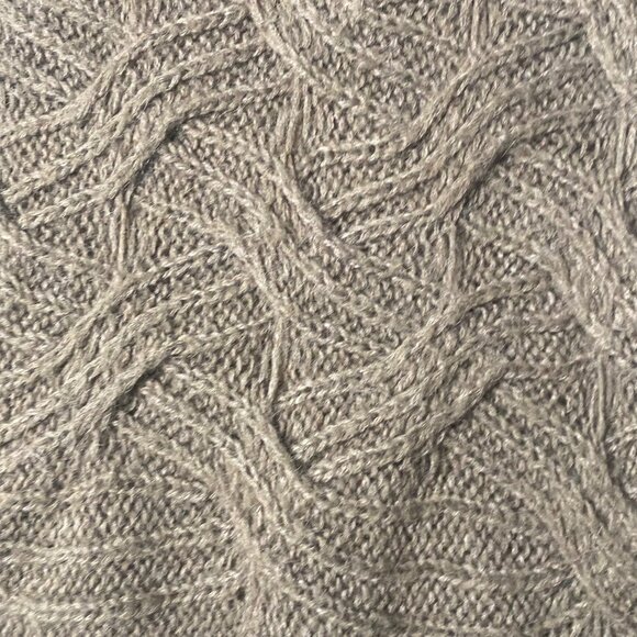 Moda International Brown Cable Knit Sweater Women Medium Mohair Wool Blend - Picture 4 of 7